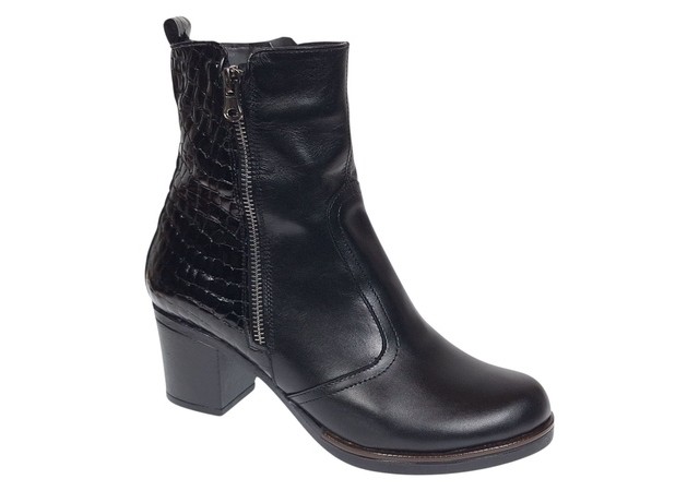 Ghete dama casual imblanite din piele naturala de culoare neagra GD206NBOX